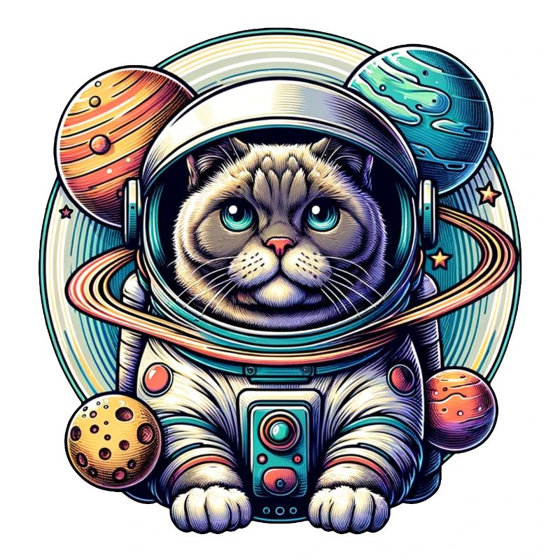 Petit chat mignon comme astronaute astronaute