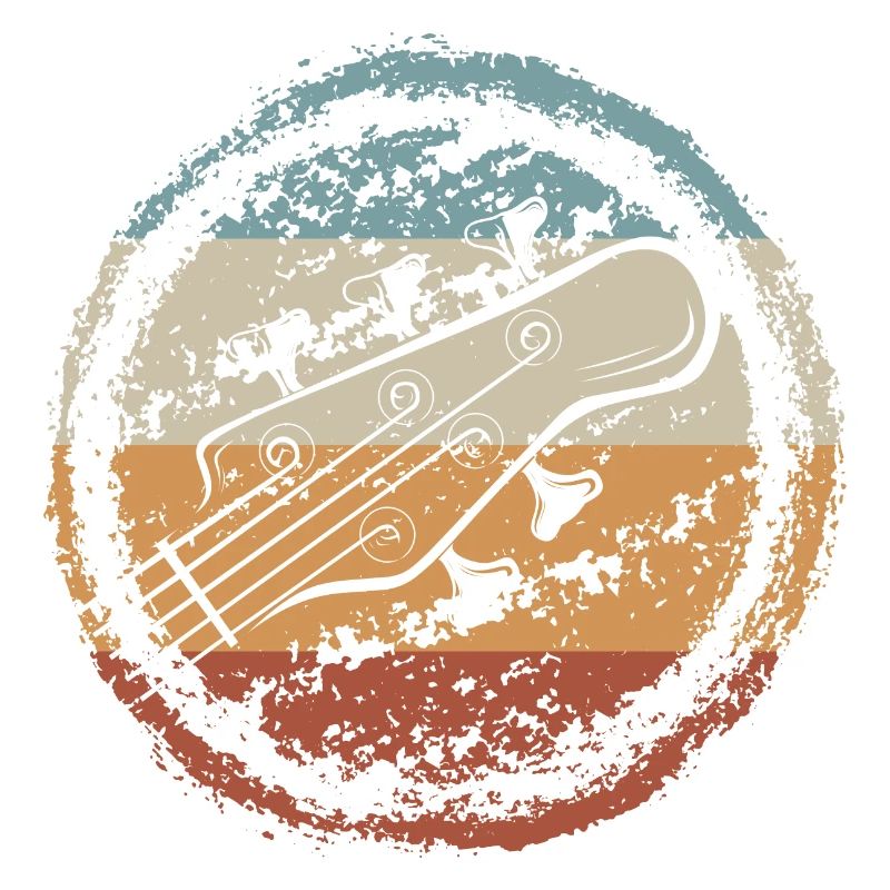 Retro Guitar Sunset Circle