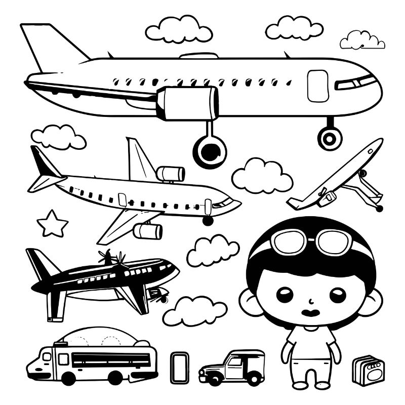 Cartoon Flugzeuge
