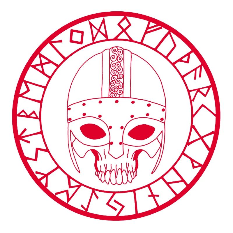 Wikinger Schädel (Rot)