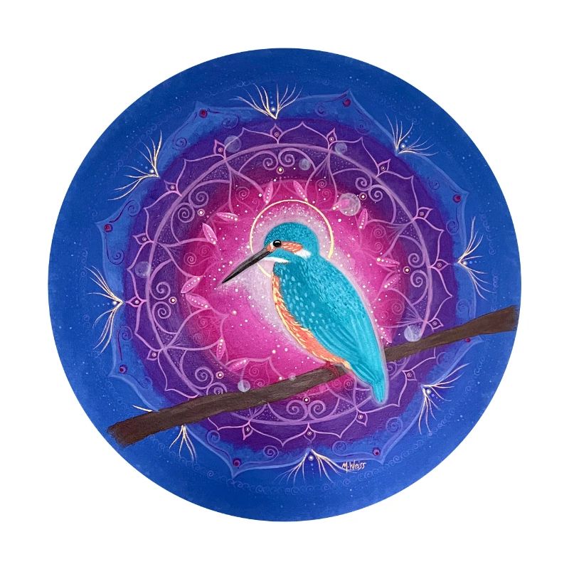 Mystischer Eisvogel mit Mandala