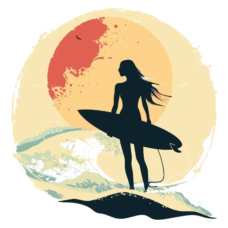 Surfing Frau