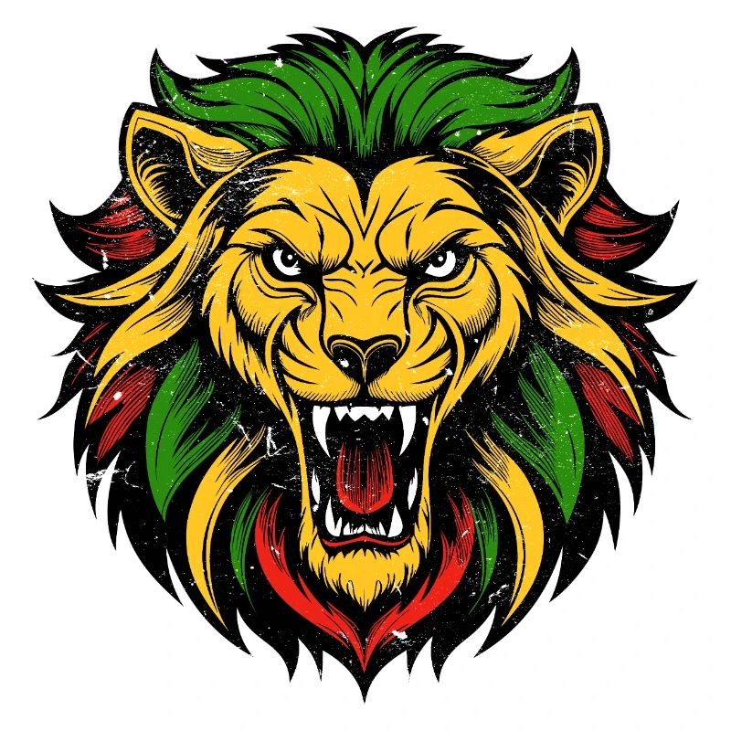 Lebendiger Löwenkopf Tattoo Stil