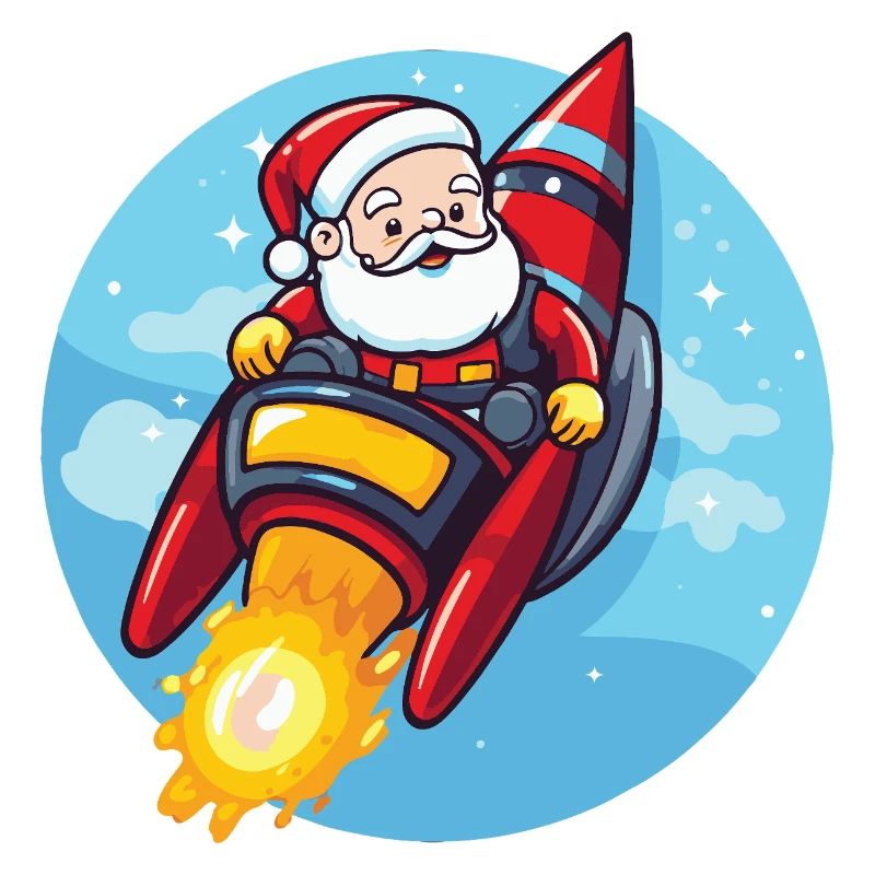 Weihnachtsmann Rakete Comic Weihnachten