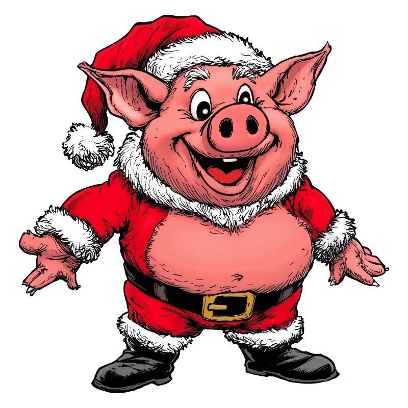 Schweinchen Weihnachtsmann