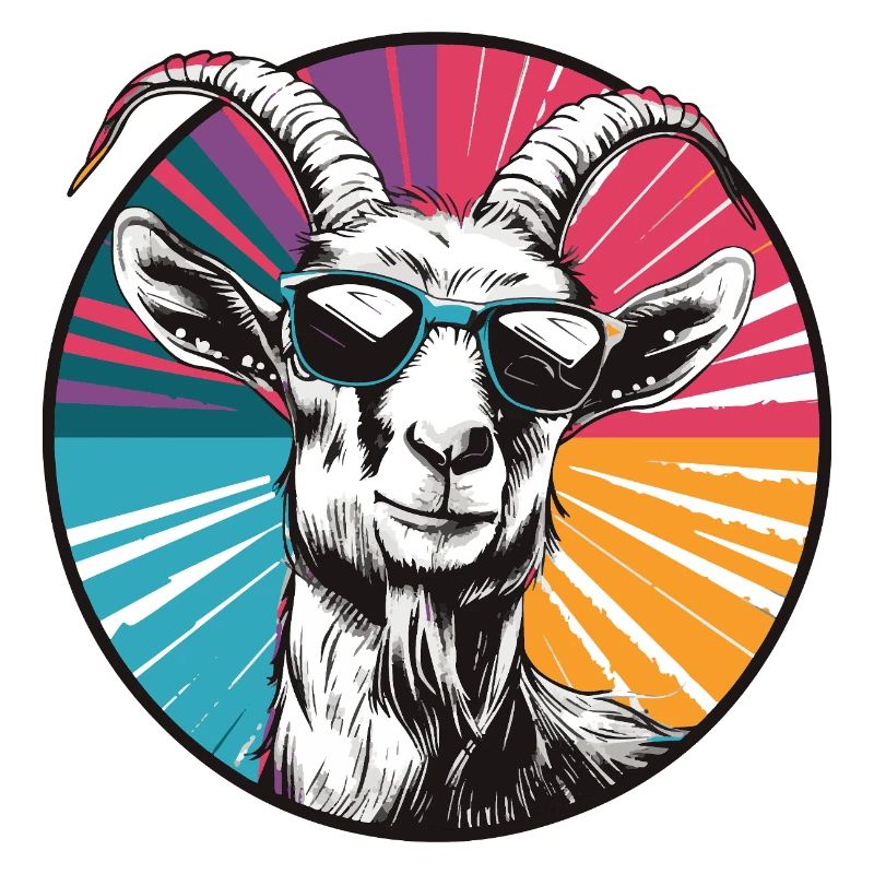 Ziege mit Sonnenbrille