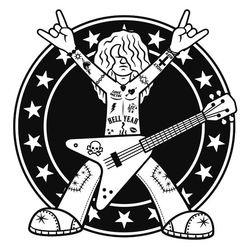 Heavy-Metal-Cartoon-Gitarrist