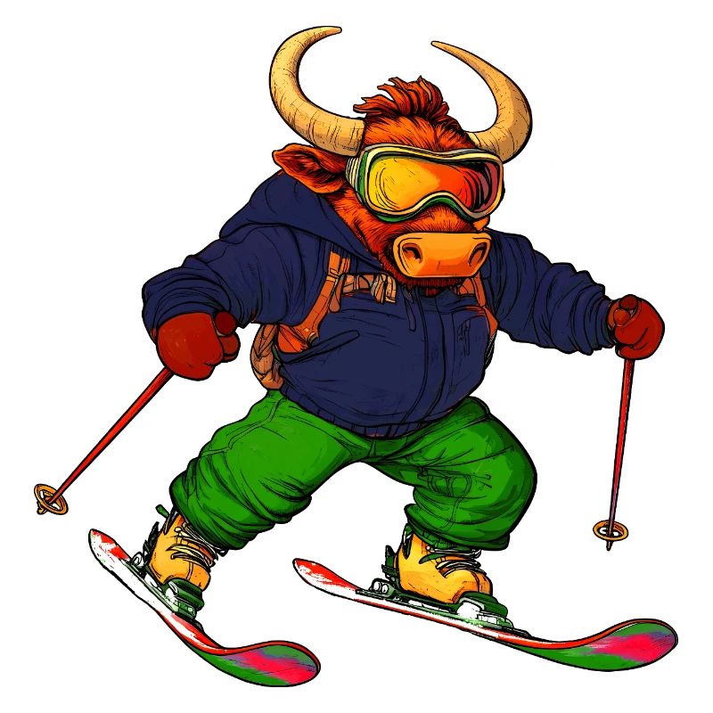 Stiere Skifahrer / Ski Stier