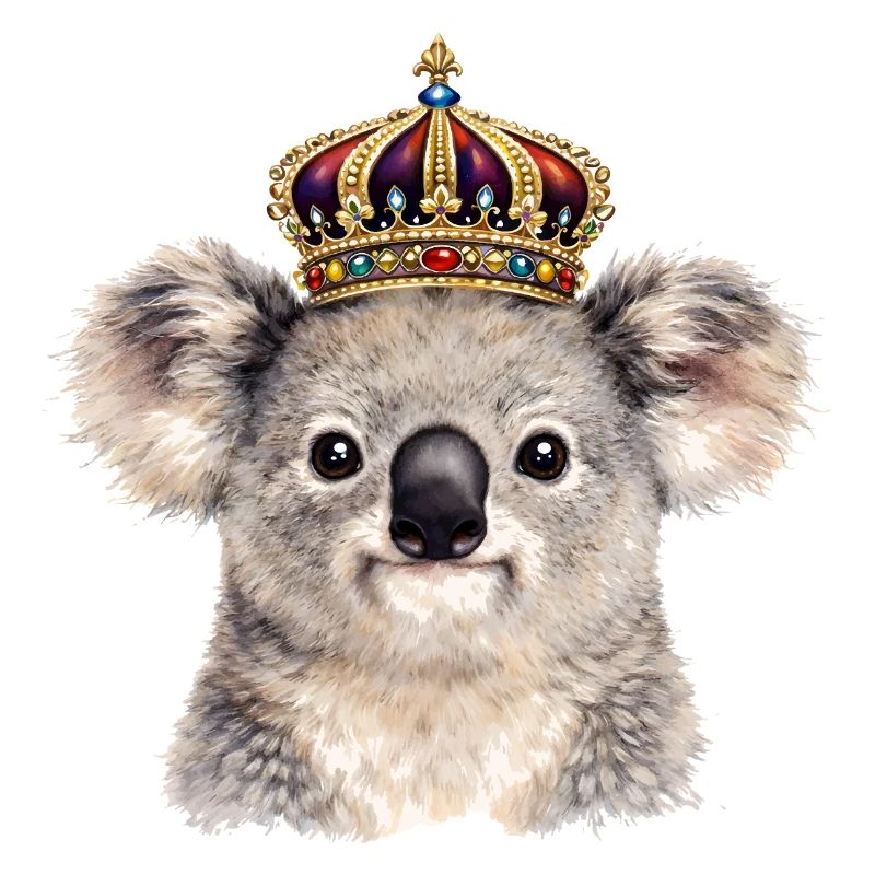 Royal koala with crown