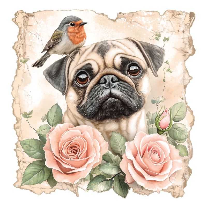 Mops und Rotkehlchen