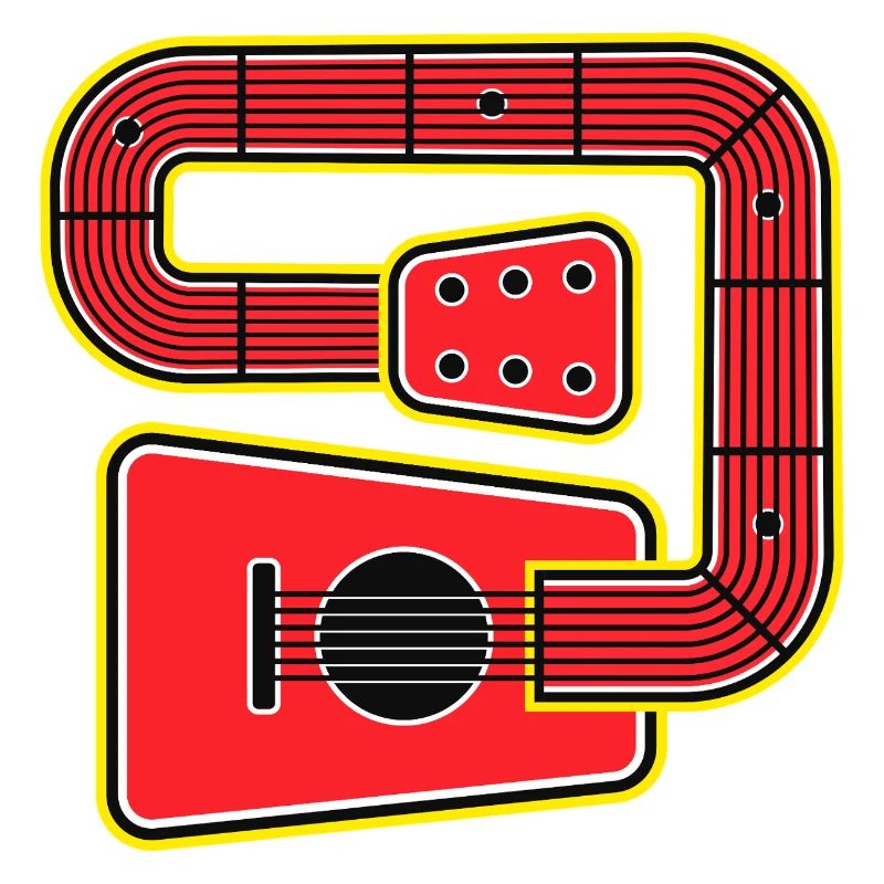 Rote Abstract Shape Gitarre