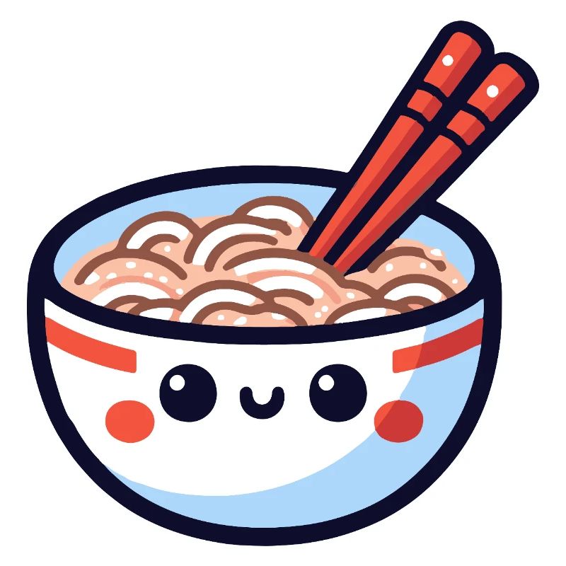 Kawaii Ramen Schüssel Lächeln
