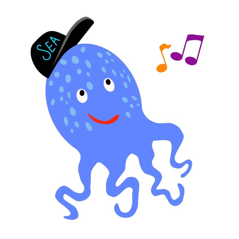 Oktopus mit Baseballmütze