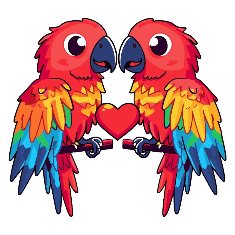 Papagai Paar Herz