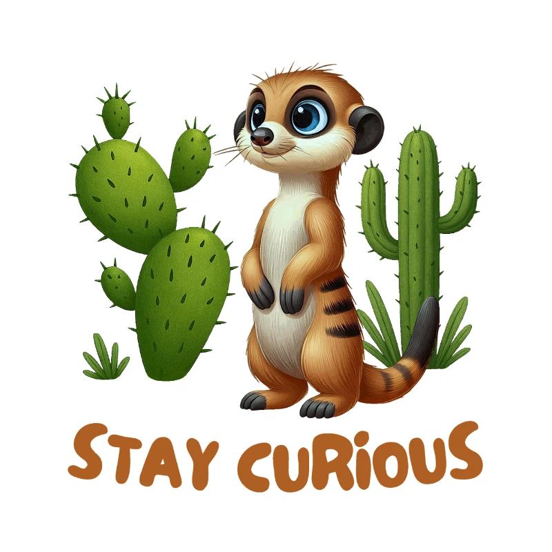 Petit suricate dans le jardin de cactus
