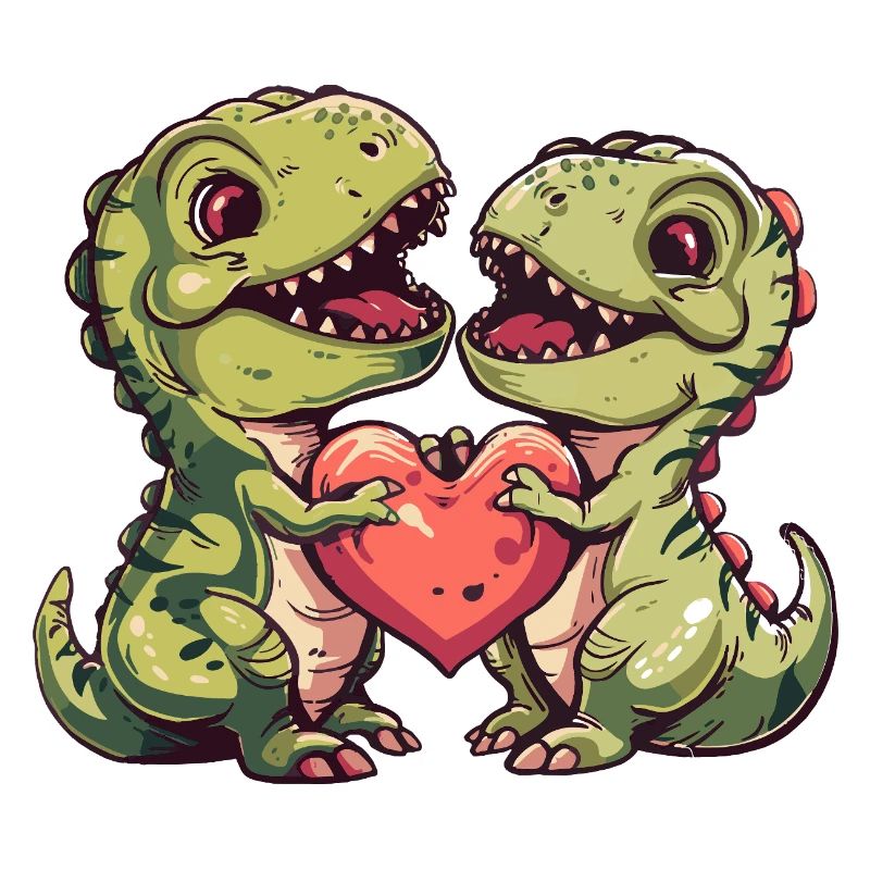 Dinosaurier Liebe Paar