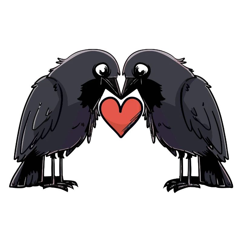 Corbeau Couple Crow e Saint-Valentin