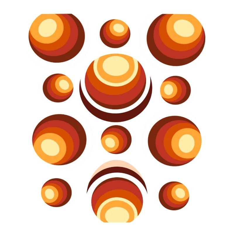 Retro Circle Pattern 70s Crescent