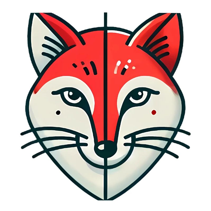 Geometric Split Fox Illustration