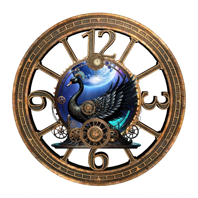 Schwarzer Steampunk-Schwan