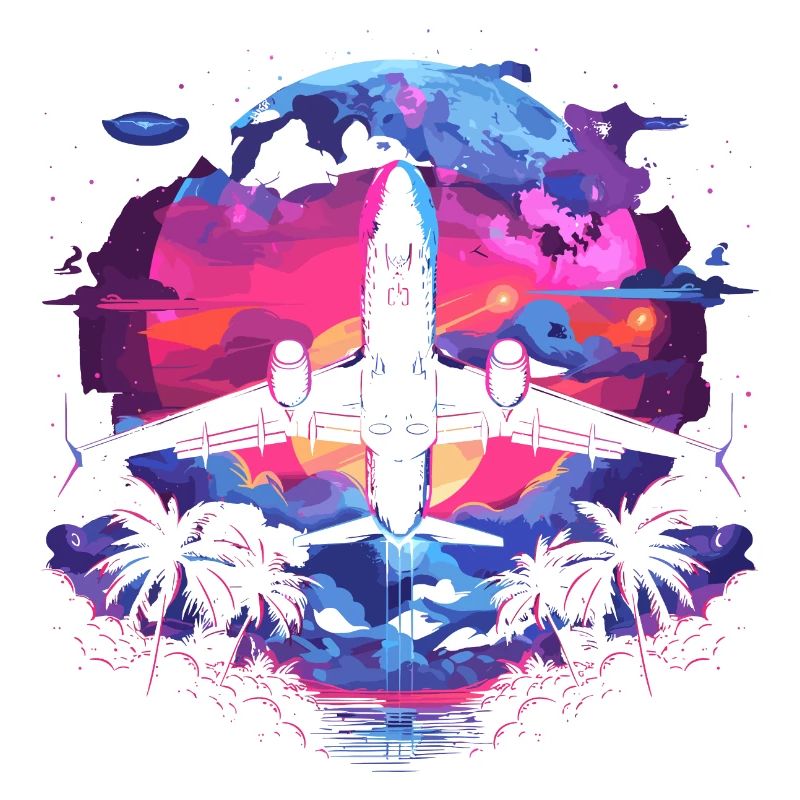 Retro Flugzeug Retrowave