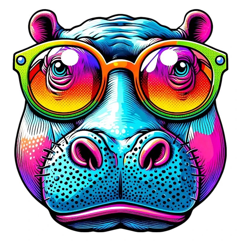Nilpferd mit Sonnenbrille