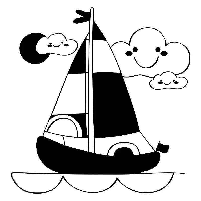 Segeln Cartoon Stil