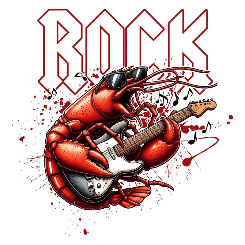 Rocker-Krabbe und E-Gitarre