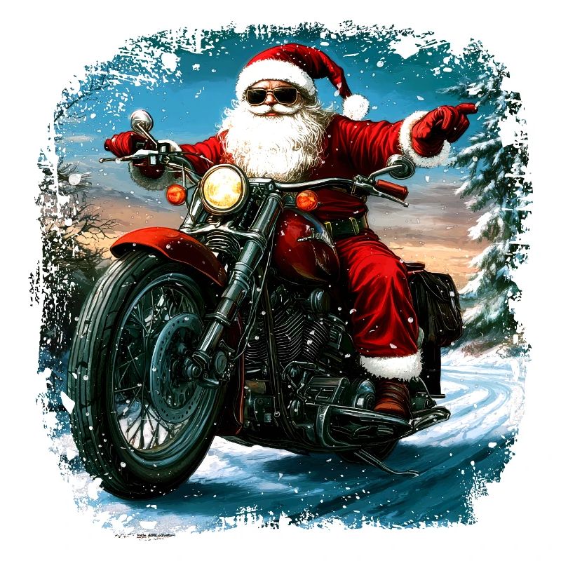 Motorradfahrer Weihnachten