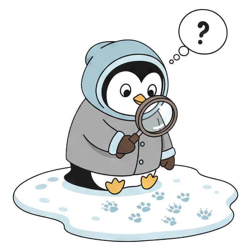 Détective Pingouin mignon Observation de la faune
