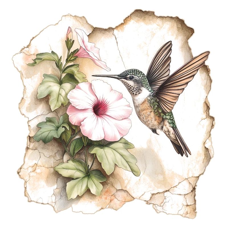 Kolibri mit Blüte