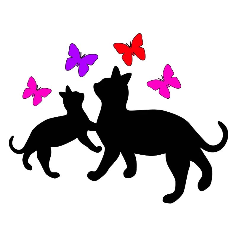 Katzen und Schmetterlinge