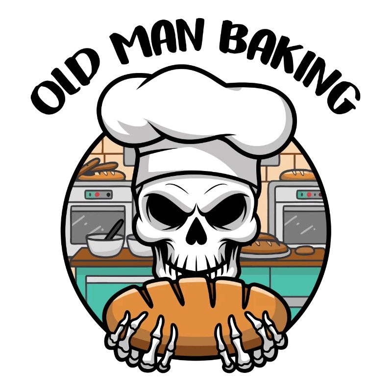 Funny Baker Skull with Bread