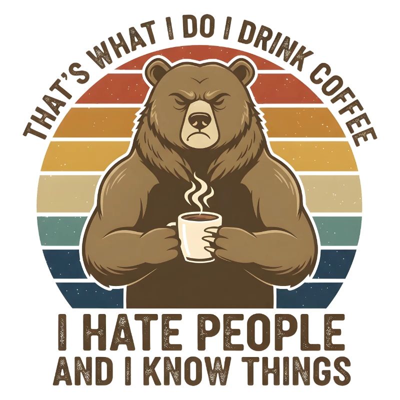 Bär Kaffee Rebell Retro