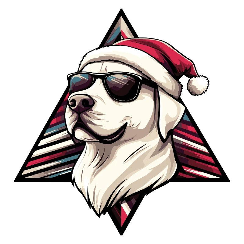 Weihnachtshund mit Sonnenbrille