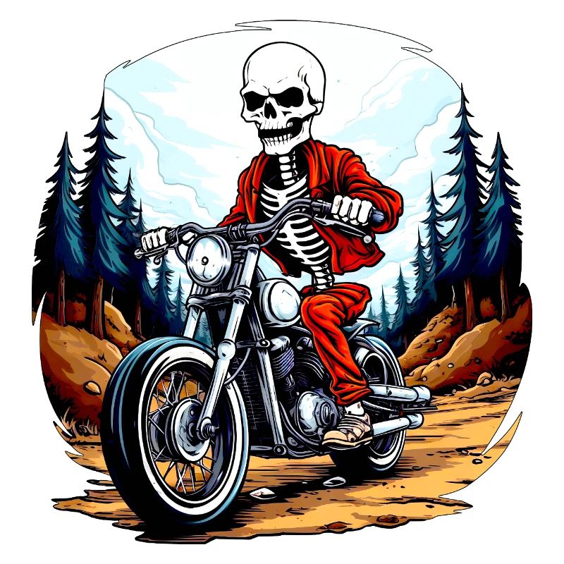 Skelett Motorradfahrer