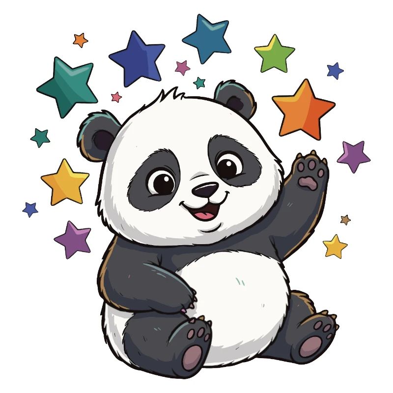 Panda Sternenfest bunte Sterne