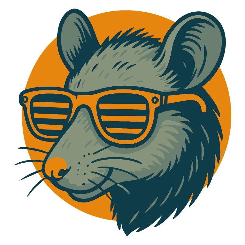 Ratte mit Sonnenbrille Retrostil