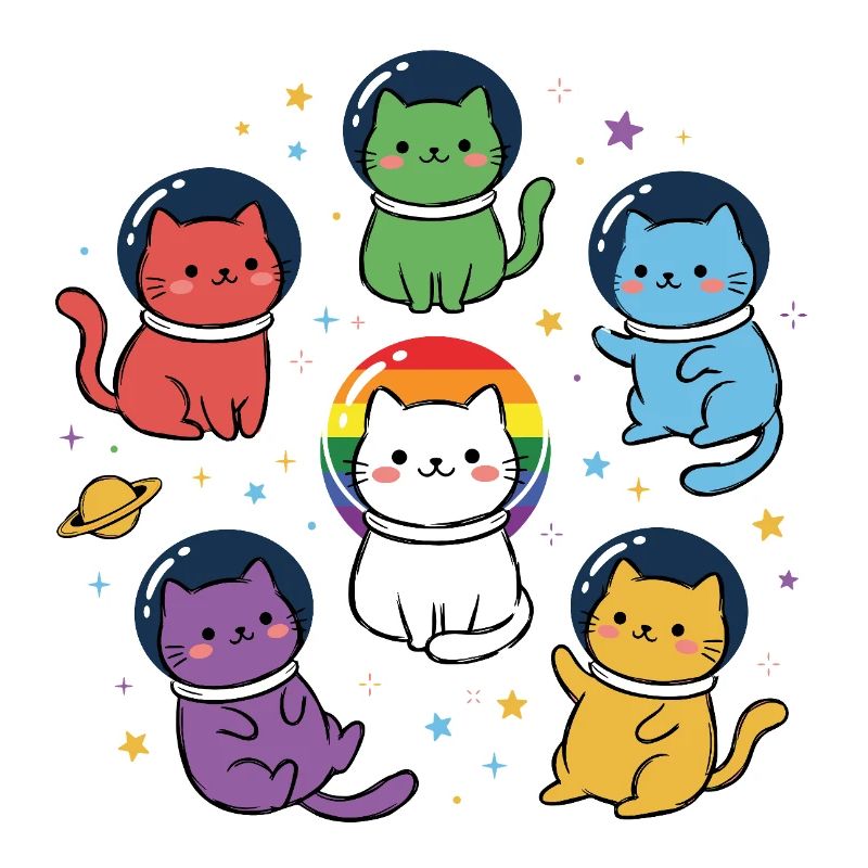 Pride-Monat LGBT – Rainbow Space Cats