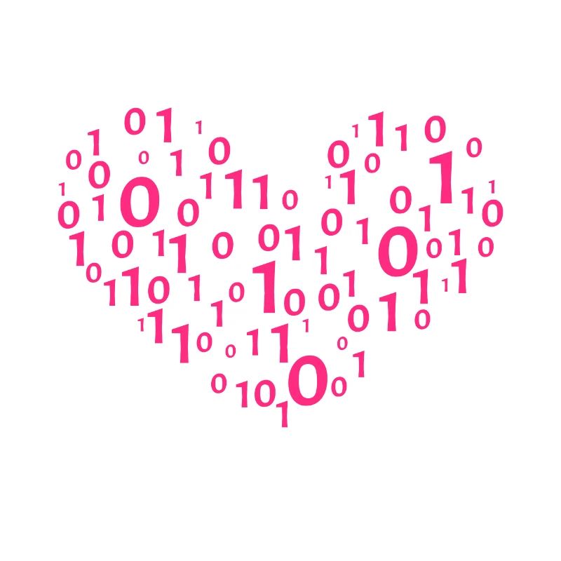 Heart Binary Coding Computer Science Gift