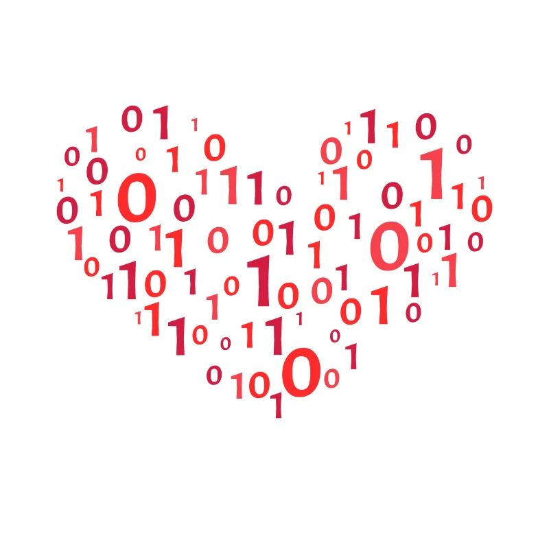Herz Binär Kodierung Informatik Programmierer
