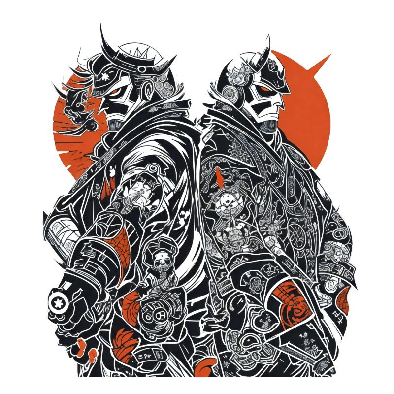 Samurai-Duo: Kontrastreiche Rüstungskunst