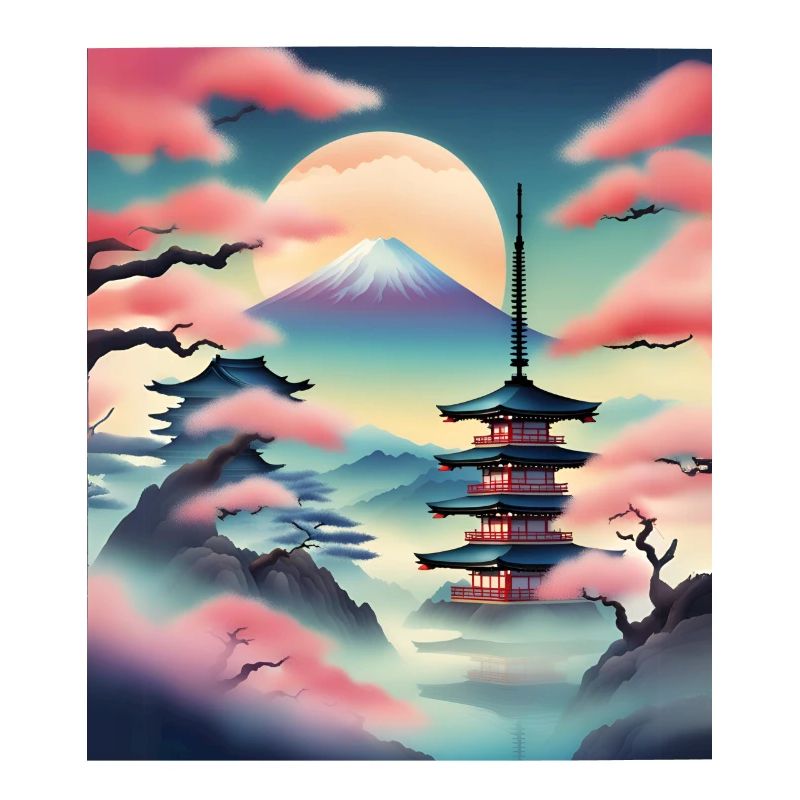Schöne japanische Aussicht