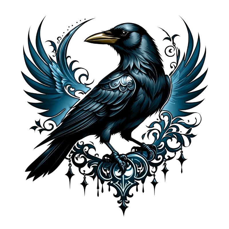 Majestätische Schwarze Krähe