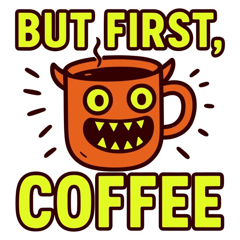 Kaffeebecher mit Monster-Design