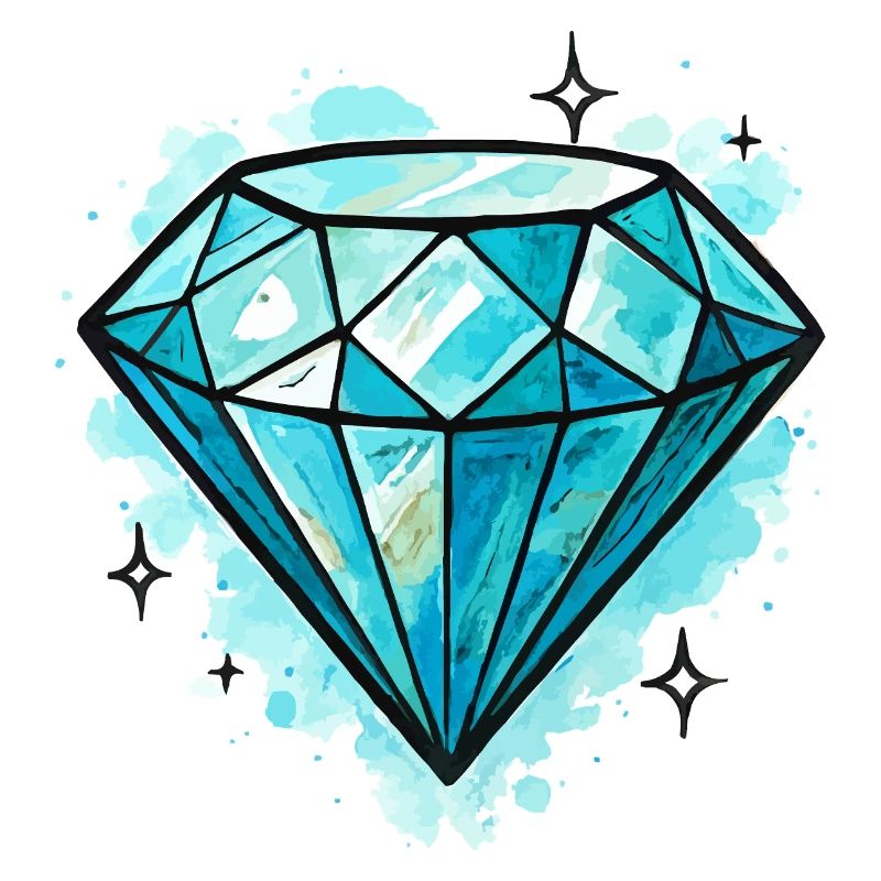 Blauer Diamant Kristall Illustration