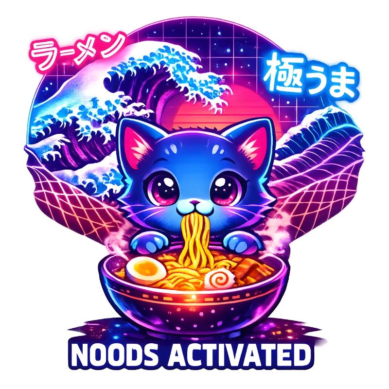 Ramen Kitty Neon Welle