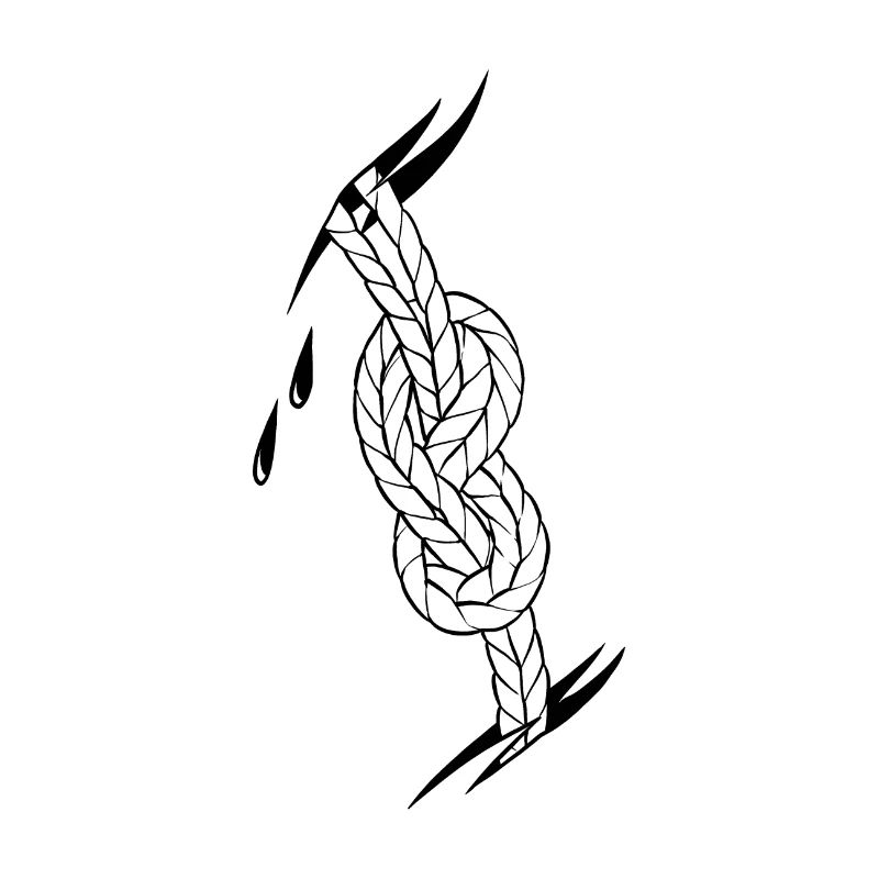 Traditioneller Kletterseilknoten