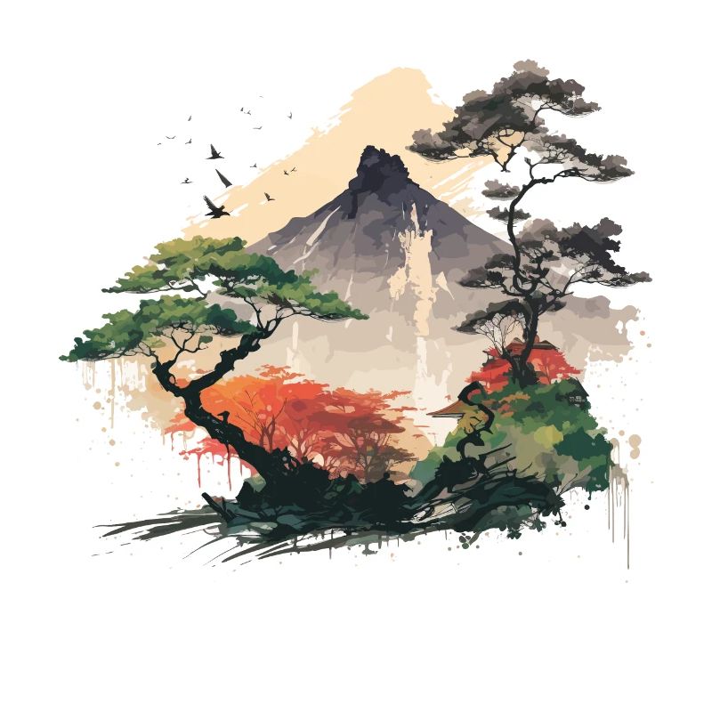 Asien Aquarellkunst