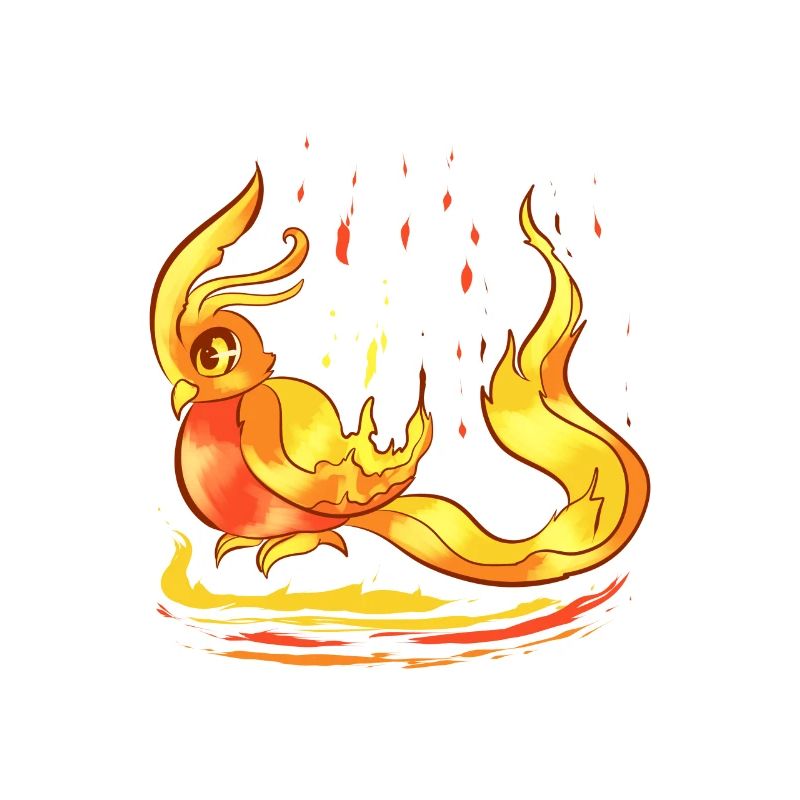 CURIOUS PHOENIX CHICK - Cute phoenix chick